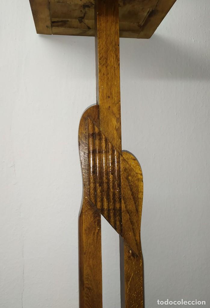 Antig&uuml;edades: Par de caballetes a juego con mesa madera - Foto 2