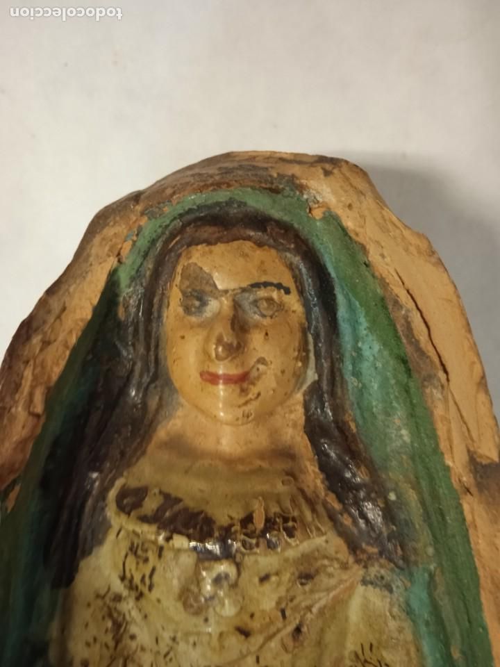 Antig&uuml;edades: Virgen de terracota policromada s XIX - Foto 4