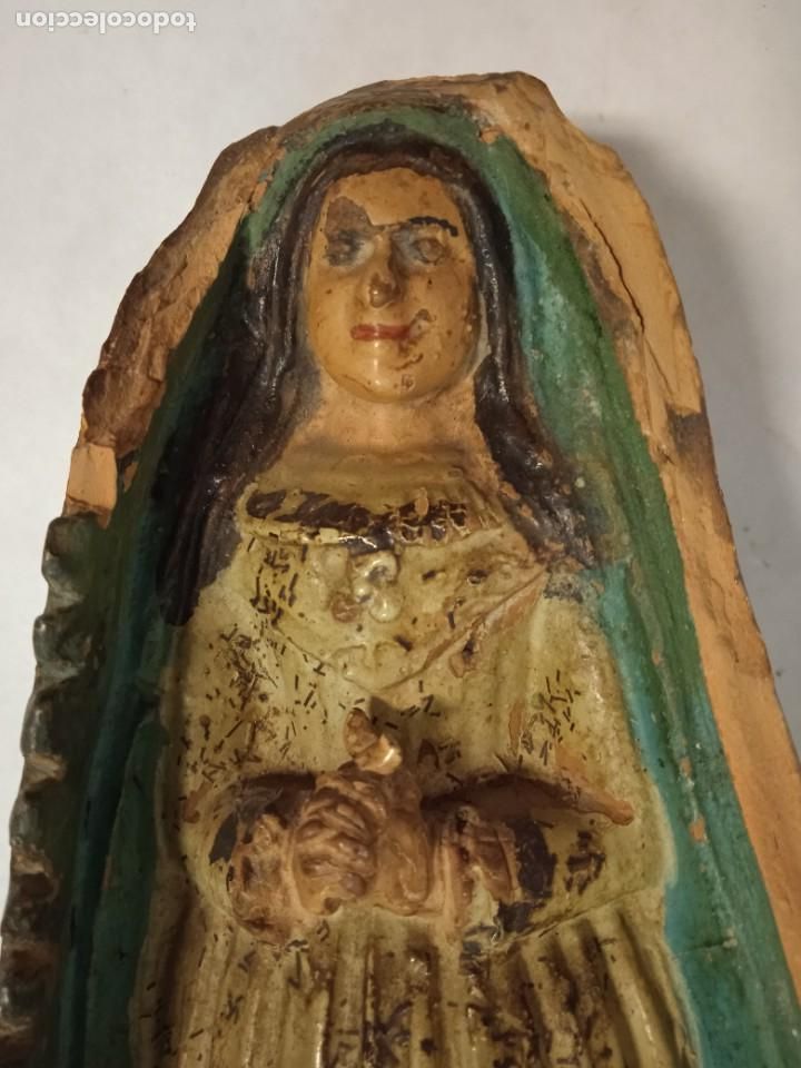 Antig&uuml;edades: Virgen de terracota policromada s XIX - Foto 5