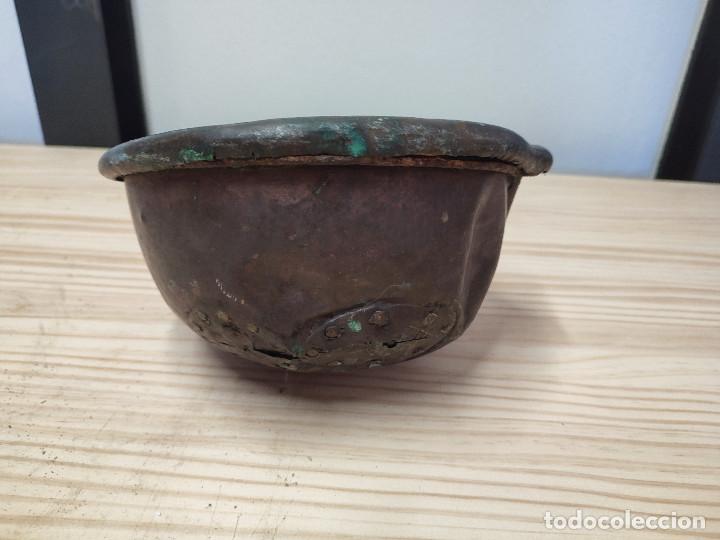 Antig&uuml;edades: ANTIGUO CAZO GARCILLA EN COBRE Y MANGO DE MADERA. - Foto 5