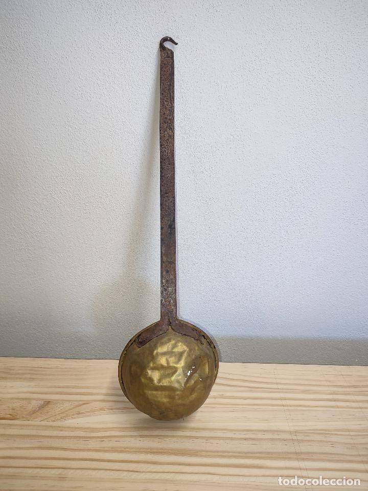 Antig&uuml;edades: ANTIGUO CAZO GARCILLA RASERA EN BRONCE Y FORJA. - Foto 2