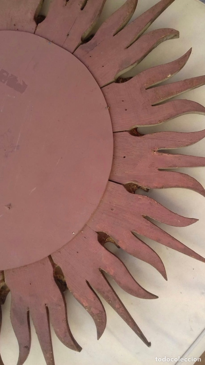 Antig&uuml;edades: ESPEJO SOL MADERA VINTAGE - Foto 3