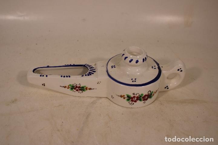 Antig&uuml;edades: lampara candil de ceramica - Foto 3