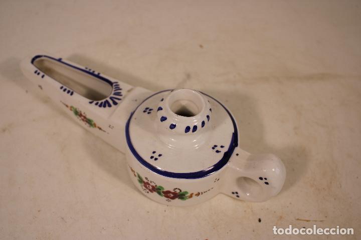 Antig&uuml;edades: lampara candil de ceramica - Foto 4