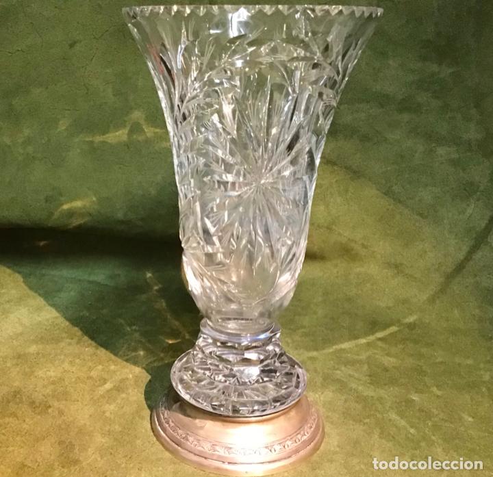 Antig&uuml;edades: JARRON DE CRISTAL Y PLATA - Foto 2