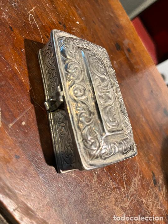 Antigüedades: Caja de plata orfebrería religiosa de alta época para santos óleos - Foto 15 - 338580153