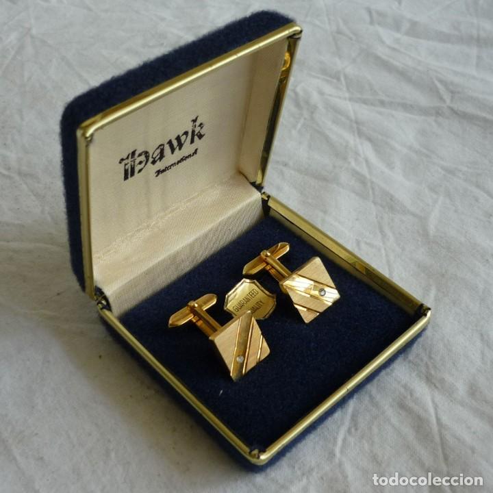 Antig&uuml;edades: Gemelos de metal dorado IBAWK, estuche original - Foto 1