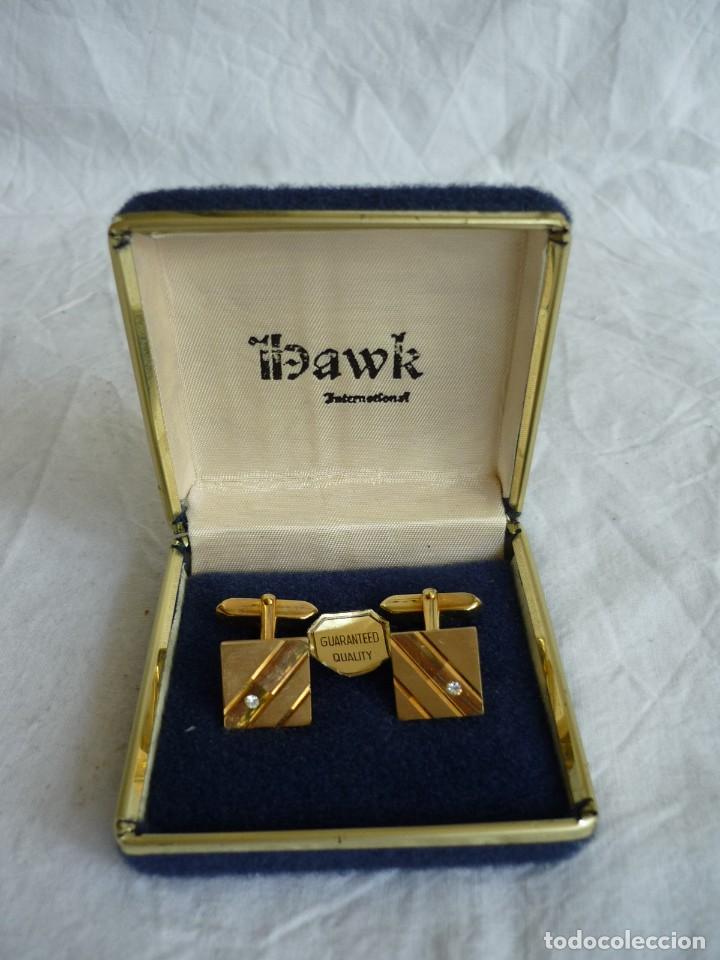 Antig&uuml;edades: Gemelos de metal dorado IBAWK, estuche original - Foto 2