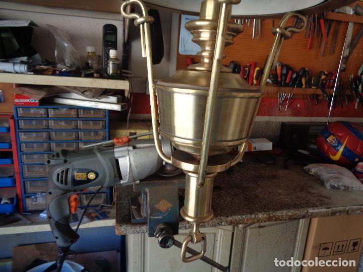 Antig&uuml;edades: antigua lampara tipo quinque en bronce - Foto 3