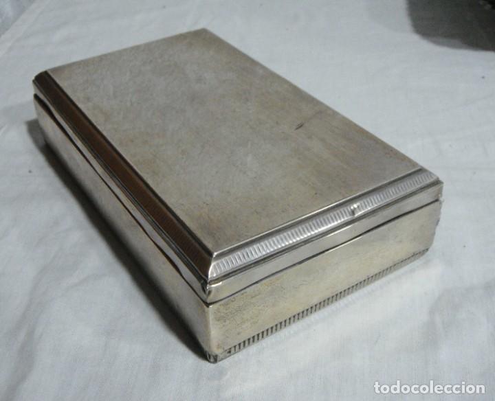 Antig&uuml;edades: Caja tabaquera rectangular &bull; Plata de ley contrastada &bull; Interior de madera &bull; ca. 1950 - Foto 6