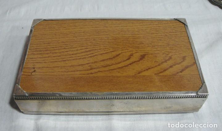 Antig&uuml;edades: Caja tabaquera rectangular &bull; Plata de ley contrastada &bull; Interior de madera &bull; ca. 1950 - Foto 7