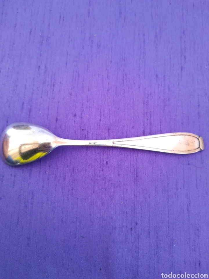 Antig&uuml;edades: Cucharilla de alpaca plateada para helado o postre - Foto 2