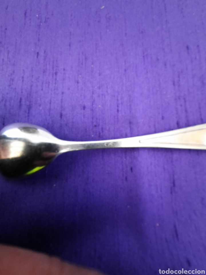 Antig&uuml;edades: Cucharilla de alpaca plateada para helado o postre - Foto 3