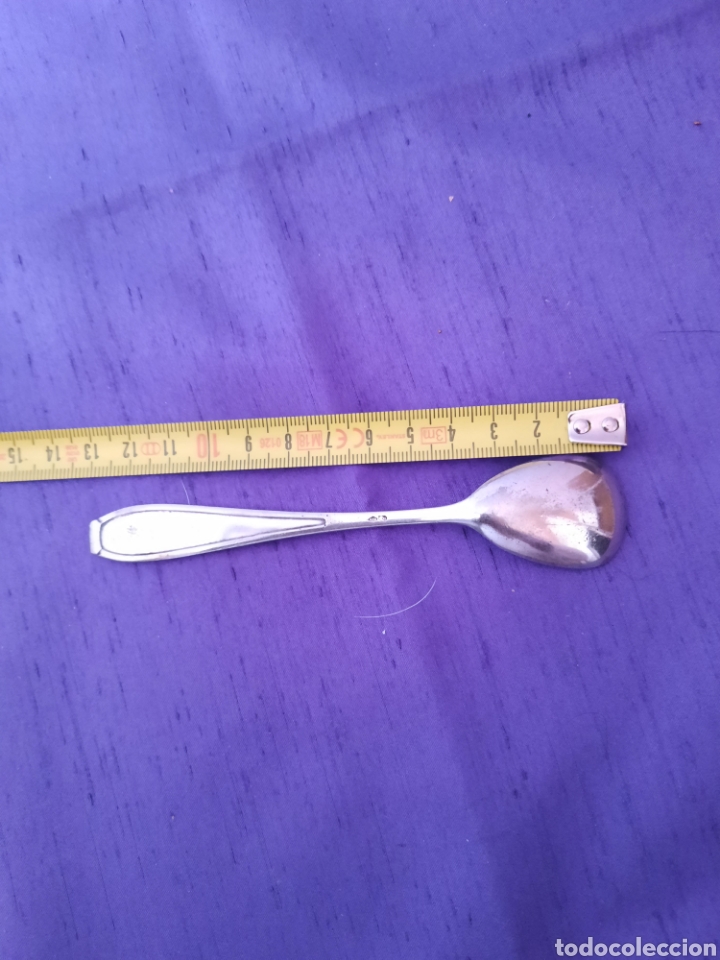 Antig&uuml;edades: Cucharilla de alpaca plateada para helado o postre - Foto 4