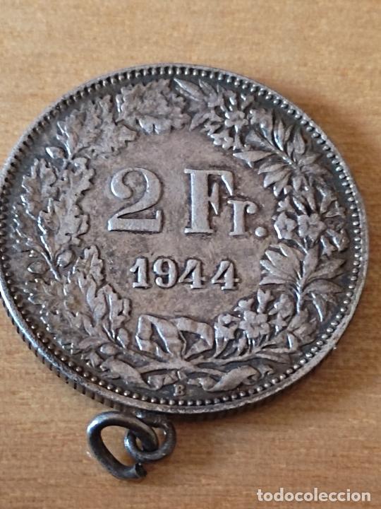 Antig&uuml;edades: MEDALLA MONEDA 2 FR FRANCOS SUIZA 1944 - Foto 2