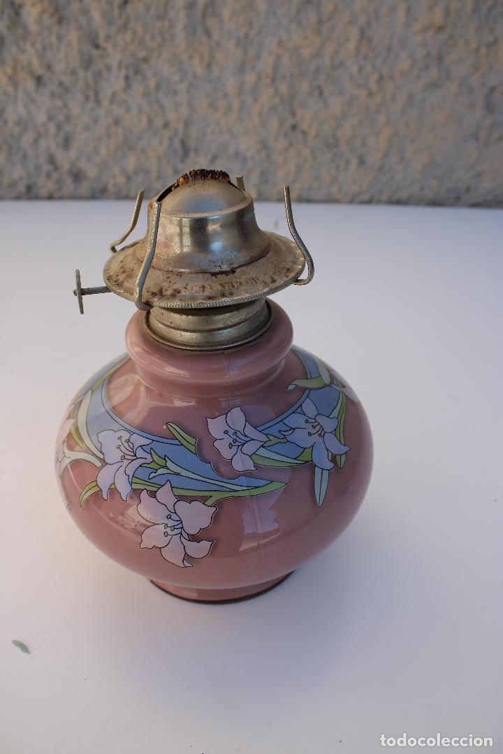 Antig&uuml;edades: quinqu&eacute; de cristal con flores - Foto 2
