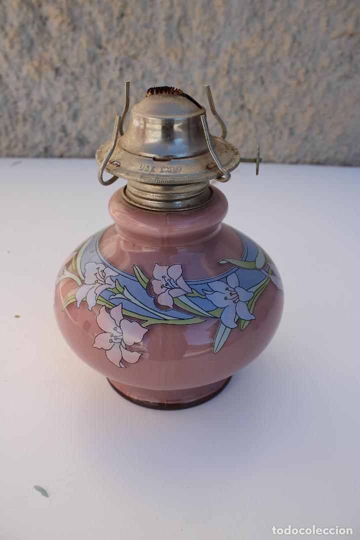 Antig&uuml;edades: quinqu&eacute; de cristal con flores - Foto 1