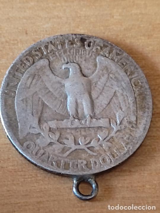 Antig&uuml;edades: MEDALLA MONEDA CUARTO DOLAR QUARTER DOLLAR 1941 - Foto 2