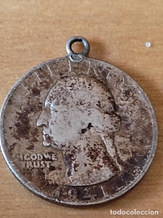 Antig&uuml;edades: MEDALLA MONEDA CUARTO DOLAR QUARTER DOLLAR 1941 - Foto 1