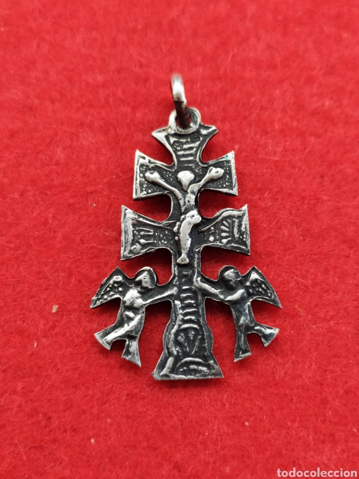 Antig&uuml;edades: Cruz de Caravaca de plata. 3,2cm - Foto 2