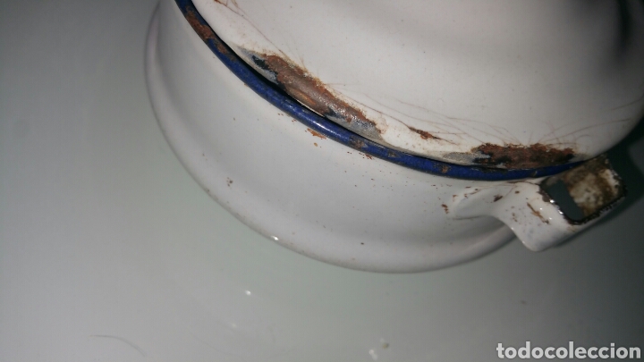 Antig&uuml;edades: Peque&ntilde;a olla o cazuela esmaltada. - Foto 2