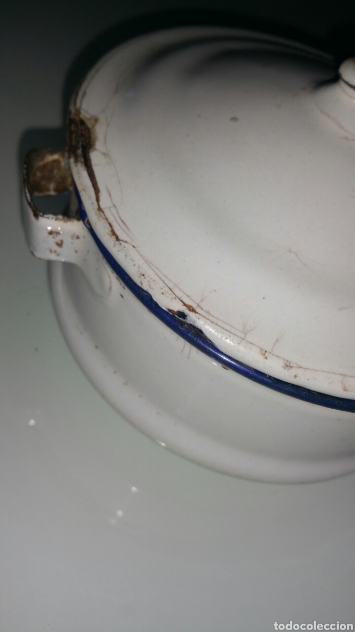 Antig&uuml;edades: Peque&ntilde;a olla o cazuela esmaltada. - Foto 4