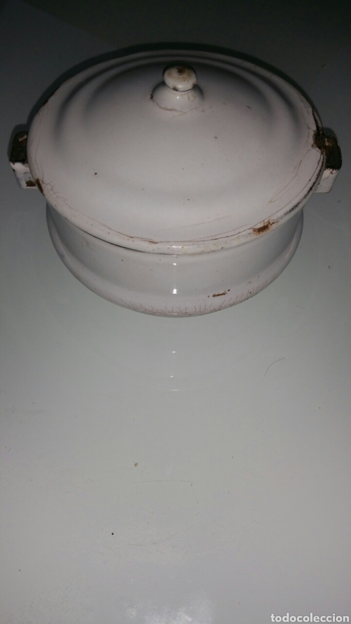 Antig&uuml;edades: Peque&ntilde;a olla o cazuela esmaltada. - Foto 5