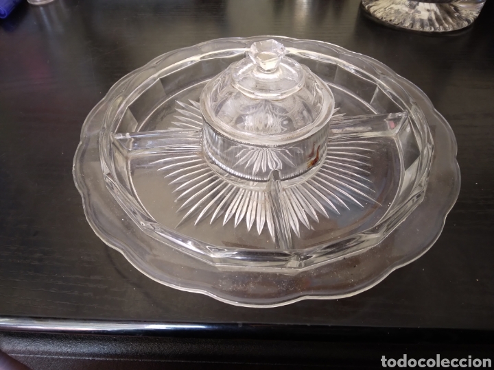 Antiquit&eacute;s: Antiguo copetinero de cristal tallado