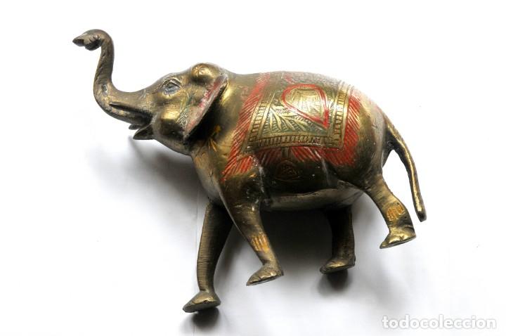 gran elefante de la suerte en bronce repujado i - Compra venta en  todocoleccion