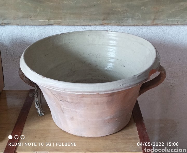 Antig&uuml;edades: Barre&ntilde;o de cer&aacute;mica vasca,finales siglo XIX-55 cm di&aacute;metro