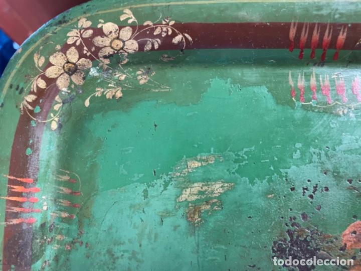 Antig&uuml;edades: Bandeja pintada XIX - Foto 3
