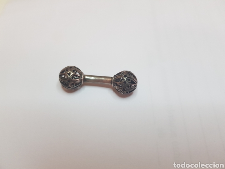 Antig&uuml;edades: #620 Gemelos plata de ley 925 3,5cm - Foto 2