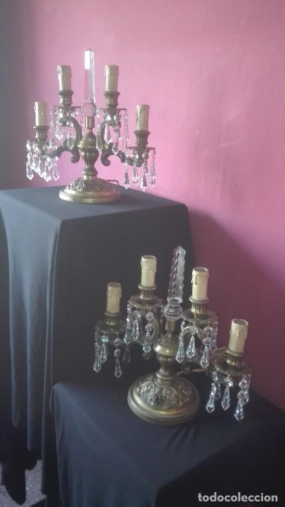 Antig&uuml;edades: CANDELABROS DE BRONCE CON LAGRIMAS - Foto 3