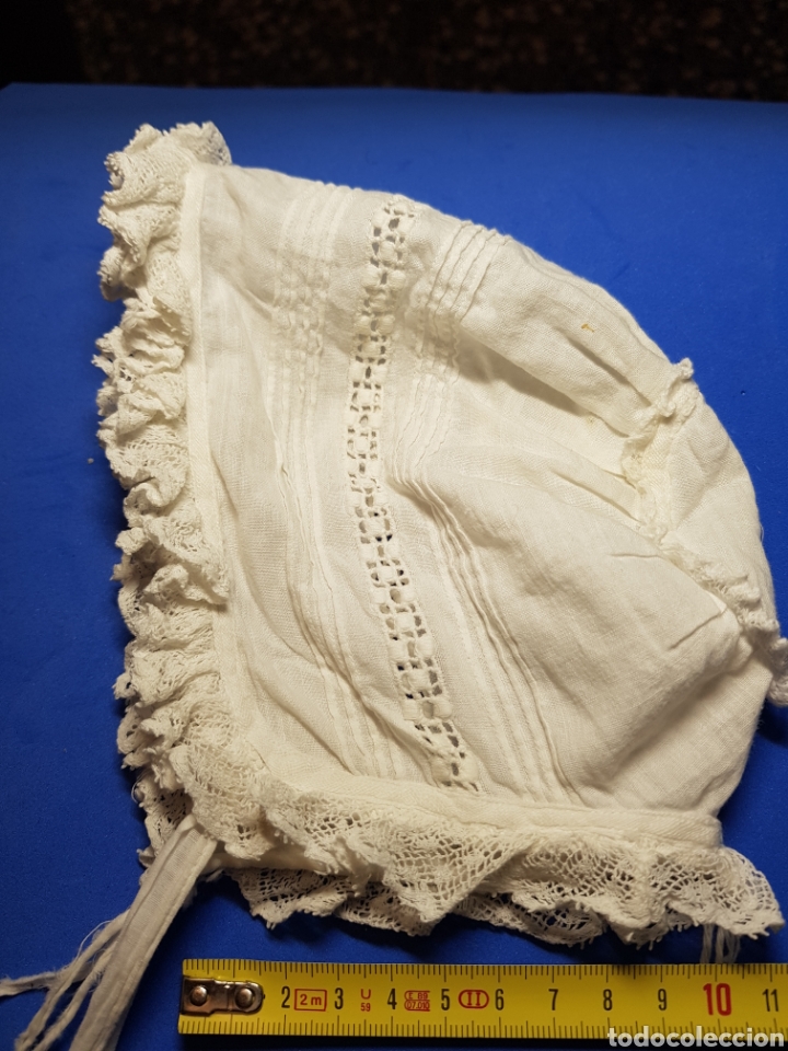 Antig&uuml;edades: Gorro de beb&eacute; o mu&ntilde;eca de hilo de algod&oacute;n - Foto 4