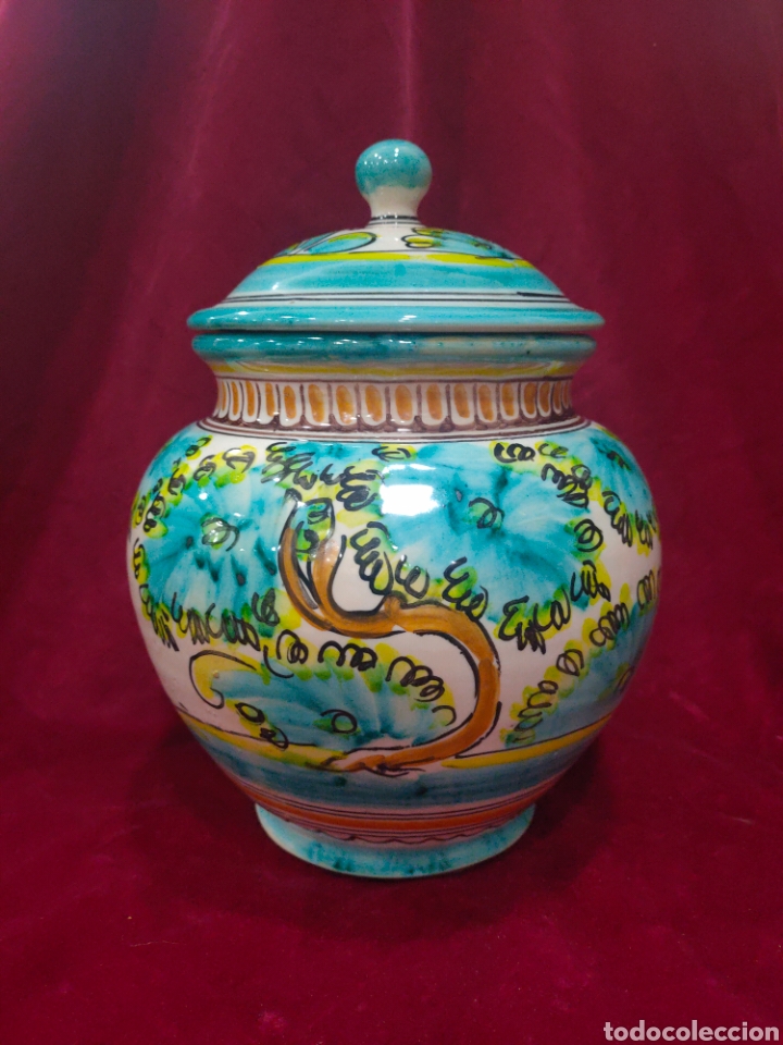 Antig&uuml;edades: Tarro de galletas estilo Talavera - Foto 3