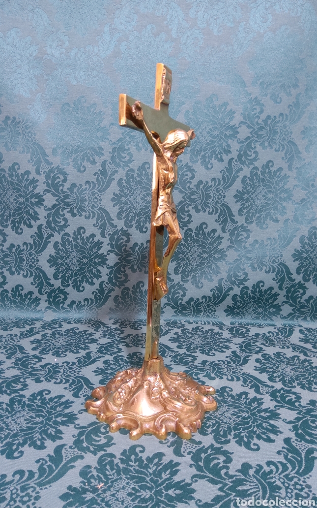 Antig&uuml;edades: Crucifijo antiguo en bronce - Foto 3