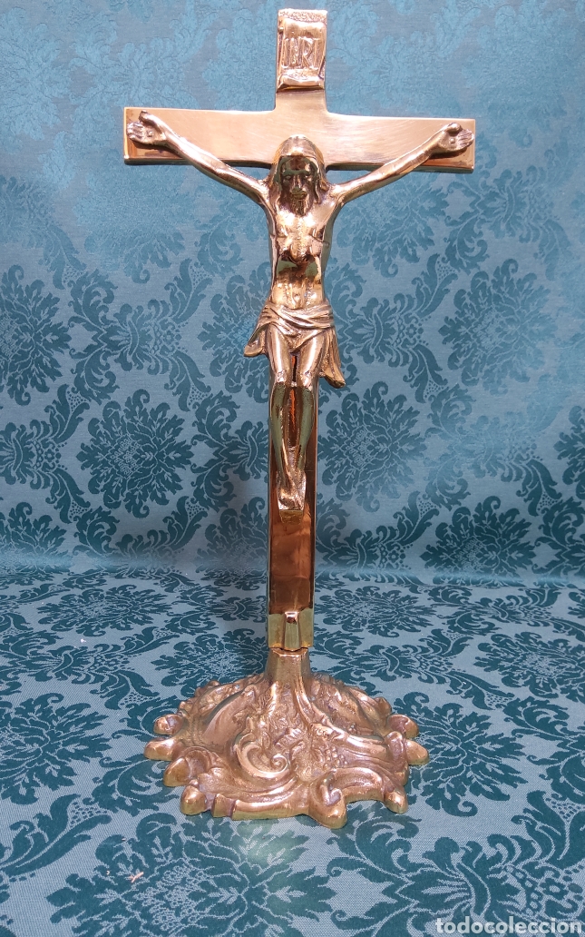 Antig&uuml;edades: Crucifijo antiguo en bronce - Foto 4