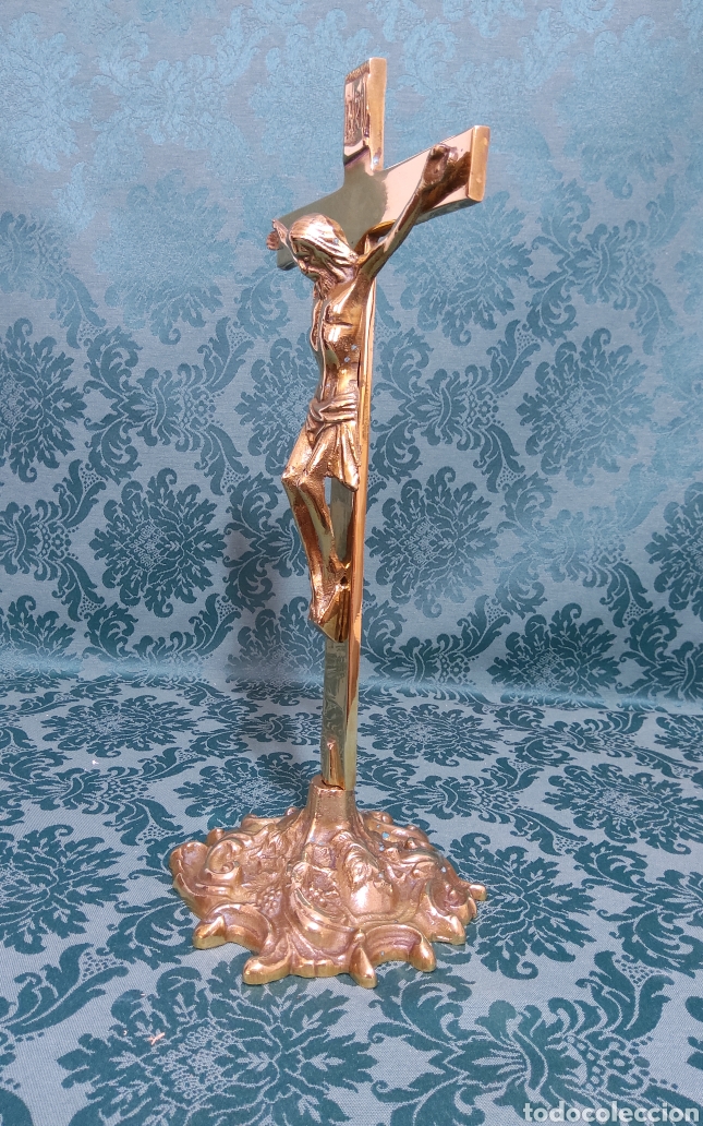 Antig&uuml;edades: Crucifijo antiguo en bronce - Foto 5