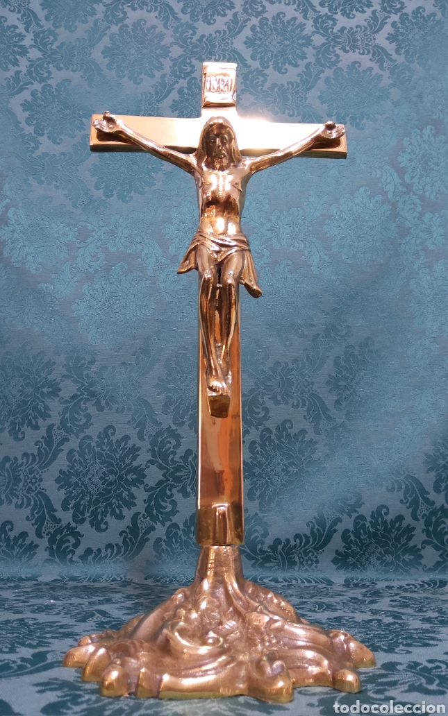 Antig&uuml;edades: Crucifijo antiguo en bronce - Foto 7