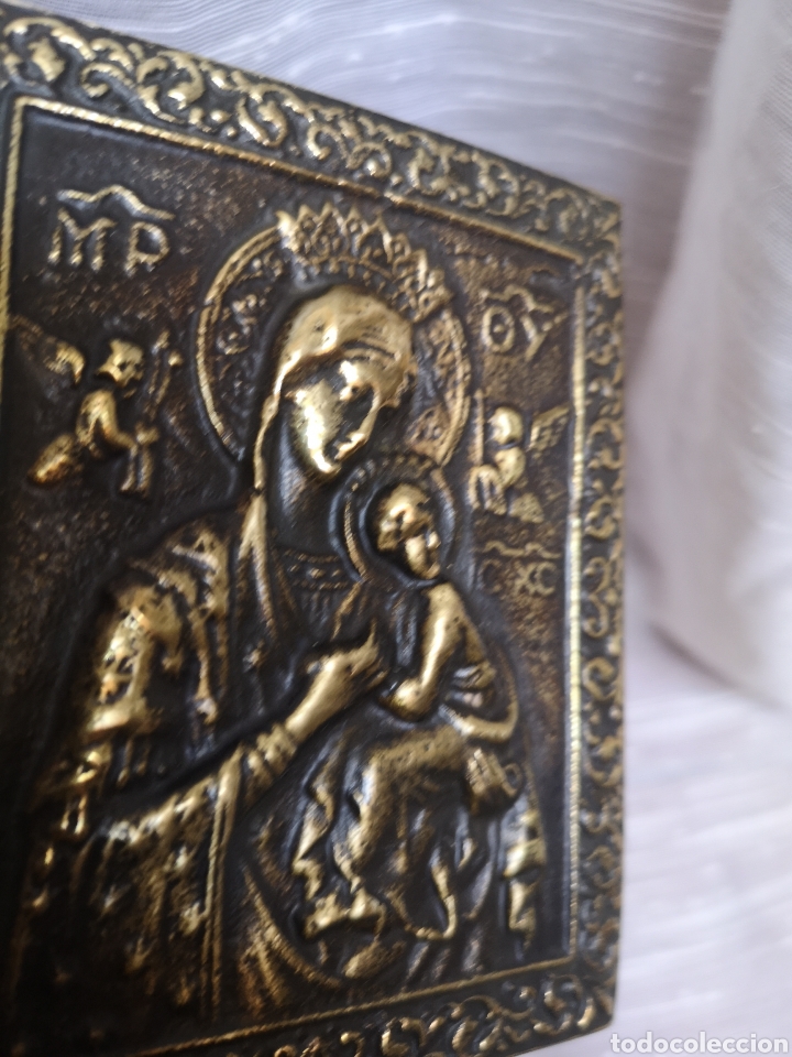 Antig&uuml;edades: Placa de bronce de la Virgen del Perpetuo Socorro - Foto 3