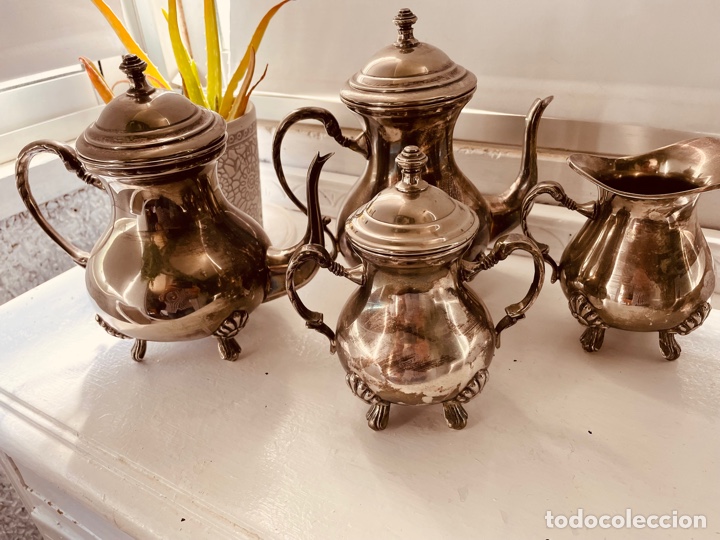 Antig&uuml;edades: JUEGO DE TETERA BA&Ntilde;O DE PLATA - Foto 2