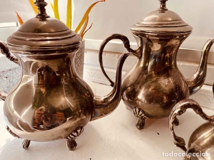 Antig&uuml;edades: JUEGO DE TETERA BA&Ntilde;O DE PLATA - Foto 3