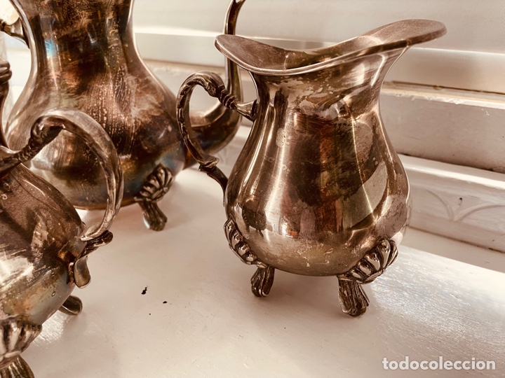 Antig&uuml;edades: JUEGO DE TETERA BA&Ntilde;O DE PLATA - Foto 4