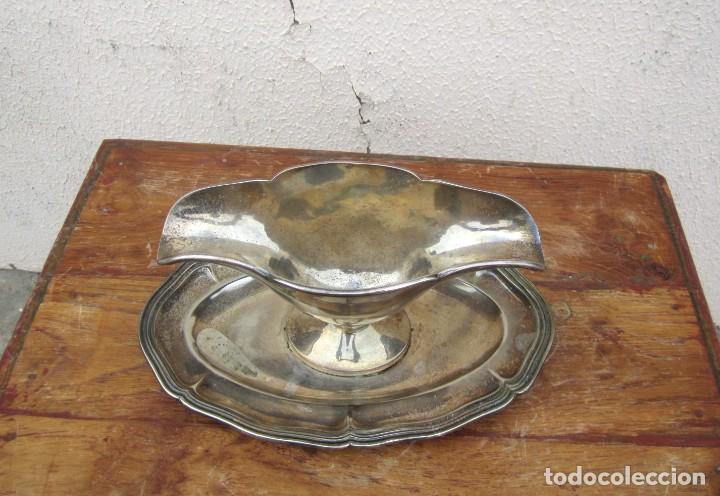 Antig&uuml;edades: Salsera de aplaca plateada con contrastes - Foto 2