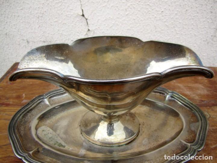 Antig&uuml;edades: Salsera de aplaca plateada con contrastes - Foto 3