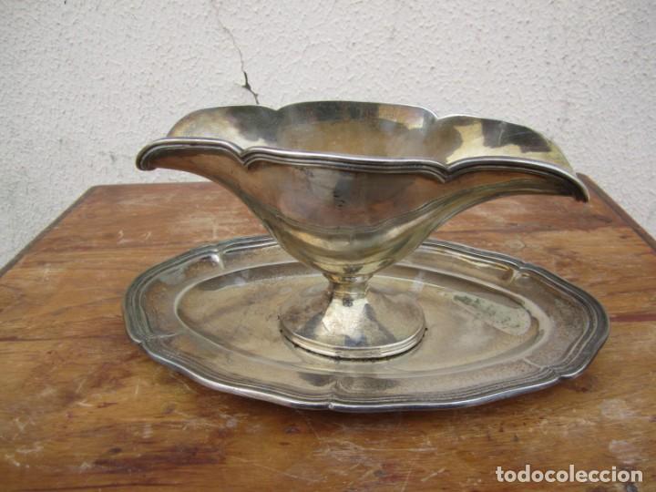 Antig&uuml;edades: Salsera de aplaca plateada con contrastes - Foto 6