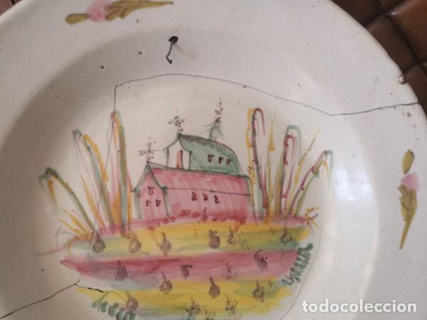 Antig&uuml;edades: ANTIGUO PLATO DE MANISES LA&Ntilde;ADO, CON GRAPAS EN LA BASE - Foto 3