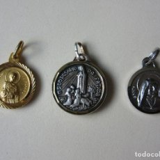 Antigüedades: 3 MEDALLAS CON RELIQUIA DE FATIMA, SANTA VICENTA MARIA Y SAN MARTIN DE PORRES. Lote 341746348