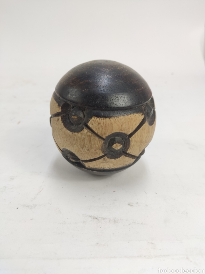 Antig&uuml;edades: BOLA DE MADERA TALLADA. A&Ntilde;OS 60 - Foto 5