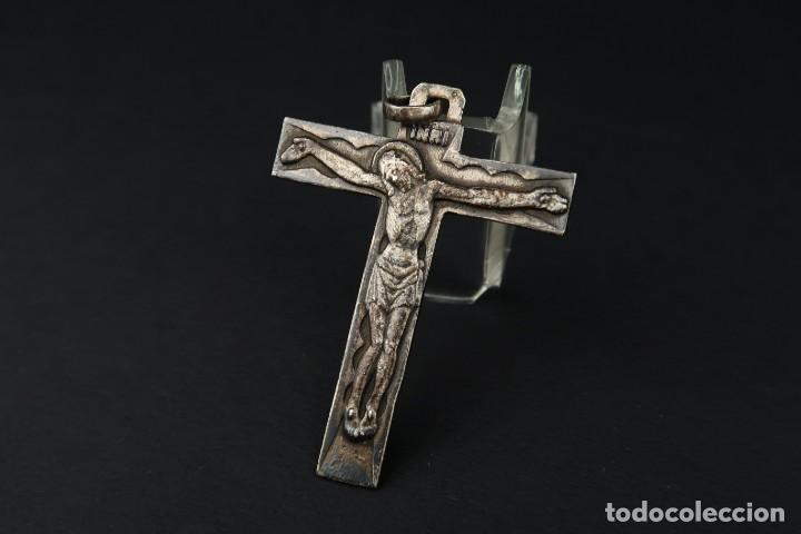 Antig&uuml;edades: Antiguo Crucifijo de Plata - Foto 2